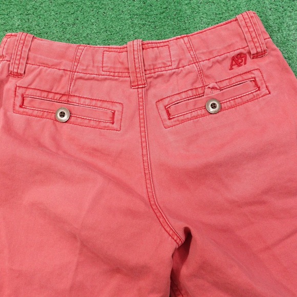 AEROPOSTALE FLAT FRONT RED CHINO SHORTS MENS SIZE 27 **READ** - Picture 6 of 8
